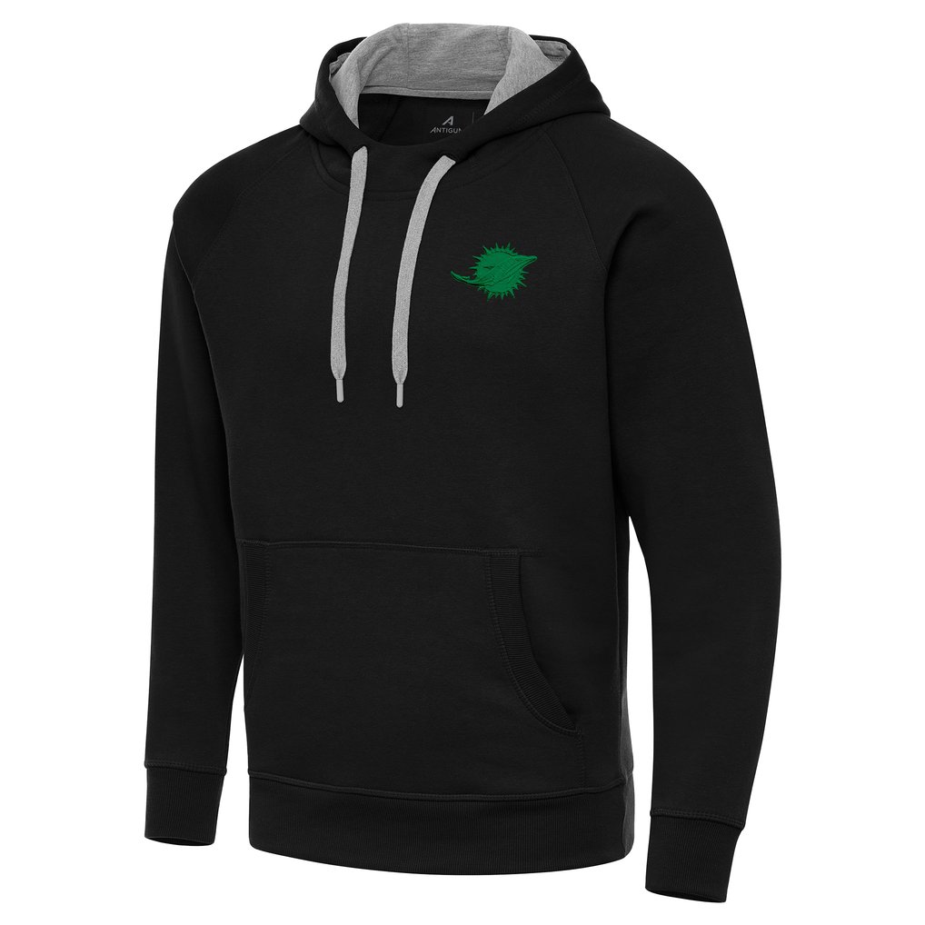 Miami Dolphins Antigua St. Patrick's Day Victory Pullover Hoodie - Black